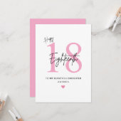 Personalized Simple Daughter 18th Birthday Card Kaart (Voorkant / Achterkant in situ)