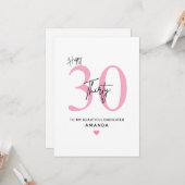 Personalized Simple Daughter 30th Birthday Card Kaart (Voorkant / Achterkant in situ)