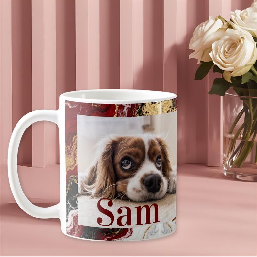 Personalized simple dog Photo and name keepsake  Koffiemok