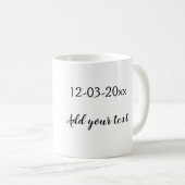 personalized simple minimal add your name red hear koffiemok (Voorkant rechts)