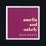 Personalized Simple Modern Minimal Mono Wedding  Servet<br><div class="desc">Personalized Simple Modern Minimal Mono Wedding Napkins stylish Wedding Name Napkins.</div>