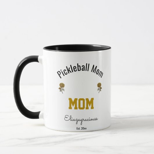Personalized Simple Modern Pickleball Mom Gift  Mok (Links)