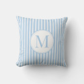 Personalized Simple Pastel Blue Stripes Kussen (Voorkant)