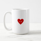 Personalized Simple Red Heart Koffiemok (Links)