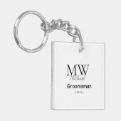 personalized singgram name groomsman minima sleutelhanger (Voorkant Links)