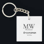personalized singgram name groomsman minima sleutelhanger<br><div class="desc">ontwerp</div>