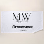 personalized singgram name groomsman minima strandlaken<br><div class="desc">ontwerp</div>