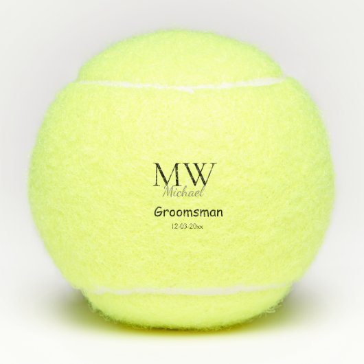 personalized singgram name groomsman minima tennisballen (Voorkant)