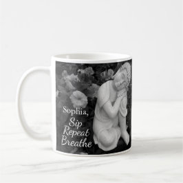 Personalized Sip Breathe Buddha Zen Black White Koffiemok