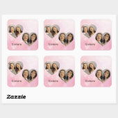Personalized Sisters Heart-Shaped Photo Sticker (Vel)