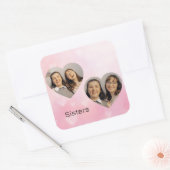 Personalized Sisters Heart-Shaped Photo Sticker (Envelop)