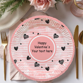 Personalized Sketch Hearts Valentine Tablescape Papieren Bordje