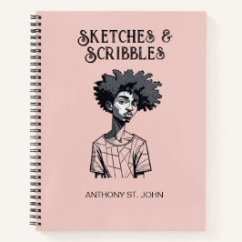 Personalized Sketches and Scribbles Notebook Notitieboek
