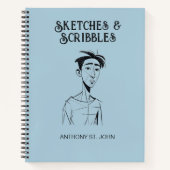 Personalized Sketches and Scribbles Notebook Notitieboek (Voorkant)