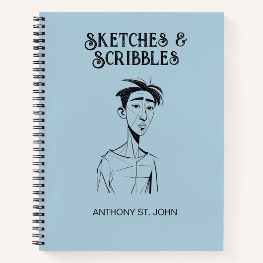 Personalized Sketches and Scribbles Notebook Notitieboek (Voorkant)