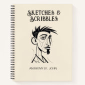 Personalized Sketches and Scribbles Notebook Notitieboek (Voorkant)