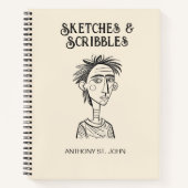 Personalized Sketches and Scribbles Notebook Notitieboek (Voorkant)