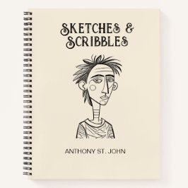 Personalized Sketches and Scribbles Notebook Notitieboek