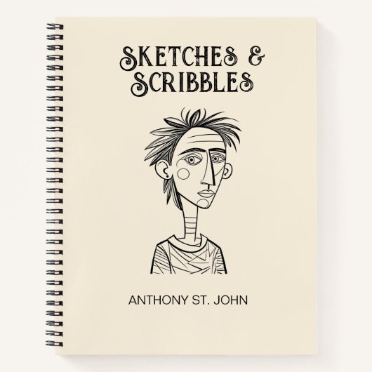 Personalized Sketches and Scribbles Notebook Notitieboek (Voorkant)