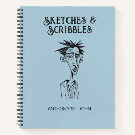 Personalized Sketches and Scribbles Notebook Notitieboek