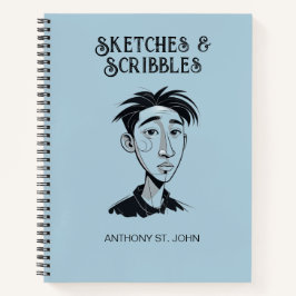 Personalized Sketches and Scribbles Notebook Notitieboek
