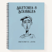 Personalized Sketches and Scribbles Notebook Notitieboek (Voorkant)
