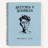 Personalized Sketches and Scribbles Notebook Notitieboek (Voorkant)