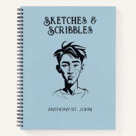 Personalized Sketches and Scribbles Notebook Notitieboek