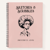 Personalized Sketches and Scribbles Notebook Notitieboek (Voorkant)