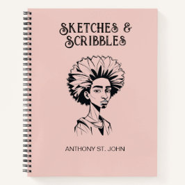 Personalized Sketches and Scribbles Notebook Notitieboek