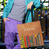 Personalized Skiing Vintage Skis Tote Bag