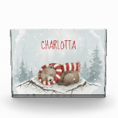 Personalized Sleeping Bear Photo Block, Custom Nam Fotoblokken (Voorkant)