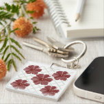 Personalized  sleutelhanger<br><div class="desc">Add timeless, vintage charm to your life with this elegant floral lattice pattern. The design showcases beautifully shaded, painterly burgundy flowers set against a crisp, sage green diamond trellis background. Blending organic botanical art with clean geometric lines, this pattern is a perfect fit for Grandmillennial, Cottagecore, and home decor. It...</div>