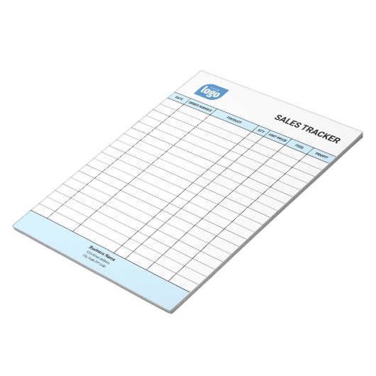 Personalized Small Business Sales Tracker Notepad Notitieblok (Schuin)