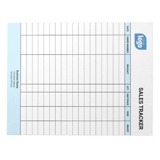 Personalized Small Business Sales Tracker Notepad Notitieblok (Voorkant)