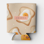 Personalized Smiley Toast and Egg Pattern Blikjeskoeler (Voorkant)