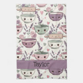 Personalized Smiling Floral Print Theedoek (Verticaal)