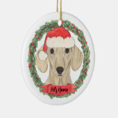 Personalized Smooth Cream Dachshund Keramisch Ornament (Rechts)