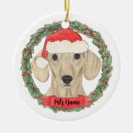 Personalized Smooth Cream Dachshund Keramisch Ornament