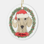 Personalized Smooth Cream Dachshund Keramisch Ornament (Links)