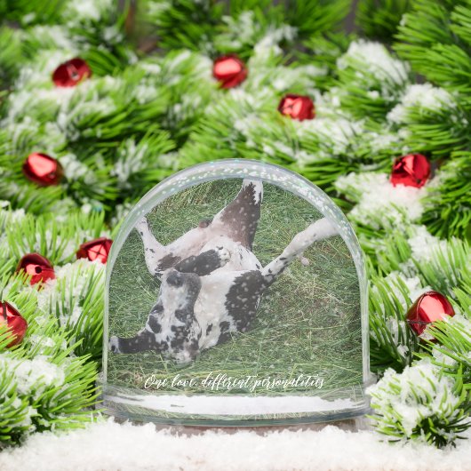 personalized snow globe featuring two of your own  sneeuwbol (Kerstmis)