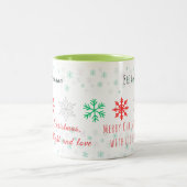 Personalized Snowflake Christmas Tweekleurige Koffiemok (Center)