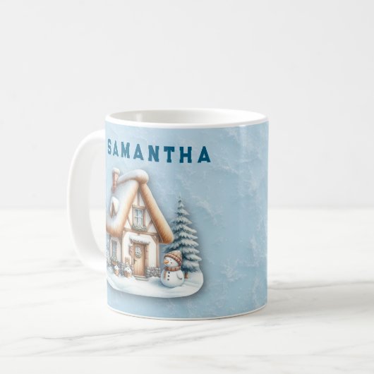 Personalized Snowman Christmas Mug with Name  Koffiemok (Voorkant links)