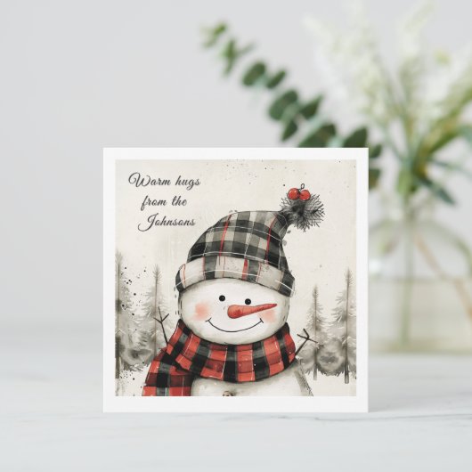 Personalized Snowman Christmas with Family Name (Staand voorkant)