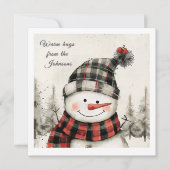 Personalized Snowman Christmas with Family Name (Voorkant)