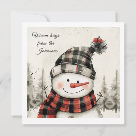 Personalized Snowman Christmas with Family Name (Voorkant)