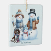 Personalized Snowman Family and Dog Ornament (Rechts)