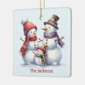 Personalized Snowman Family Christmas Ornament (Links)