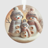 Personalized Snowman Family Ornament (achterkant)