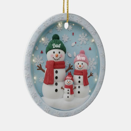 Personalized Snowman Family Ornament (Rechts)